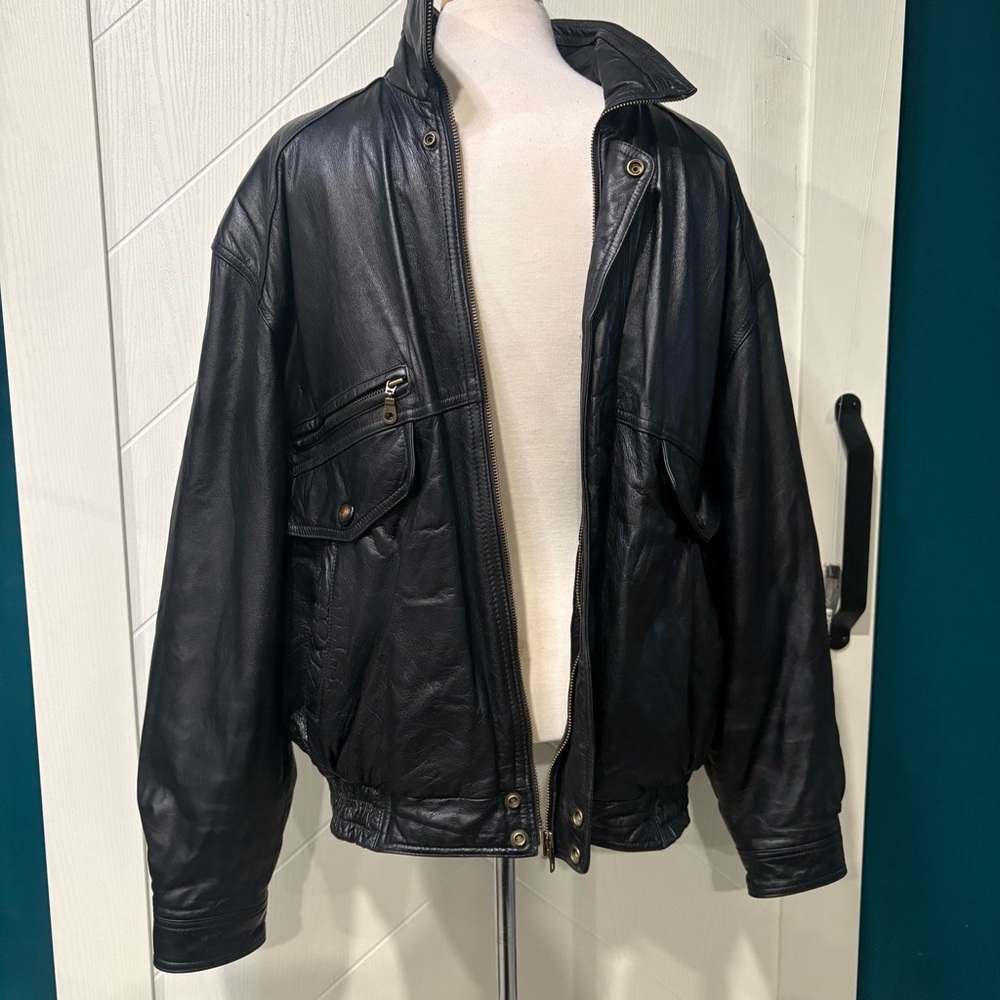 Vintage Genuine Leather‎ Bomber Jacket  Women’s L /XL | 90s Classic